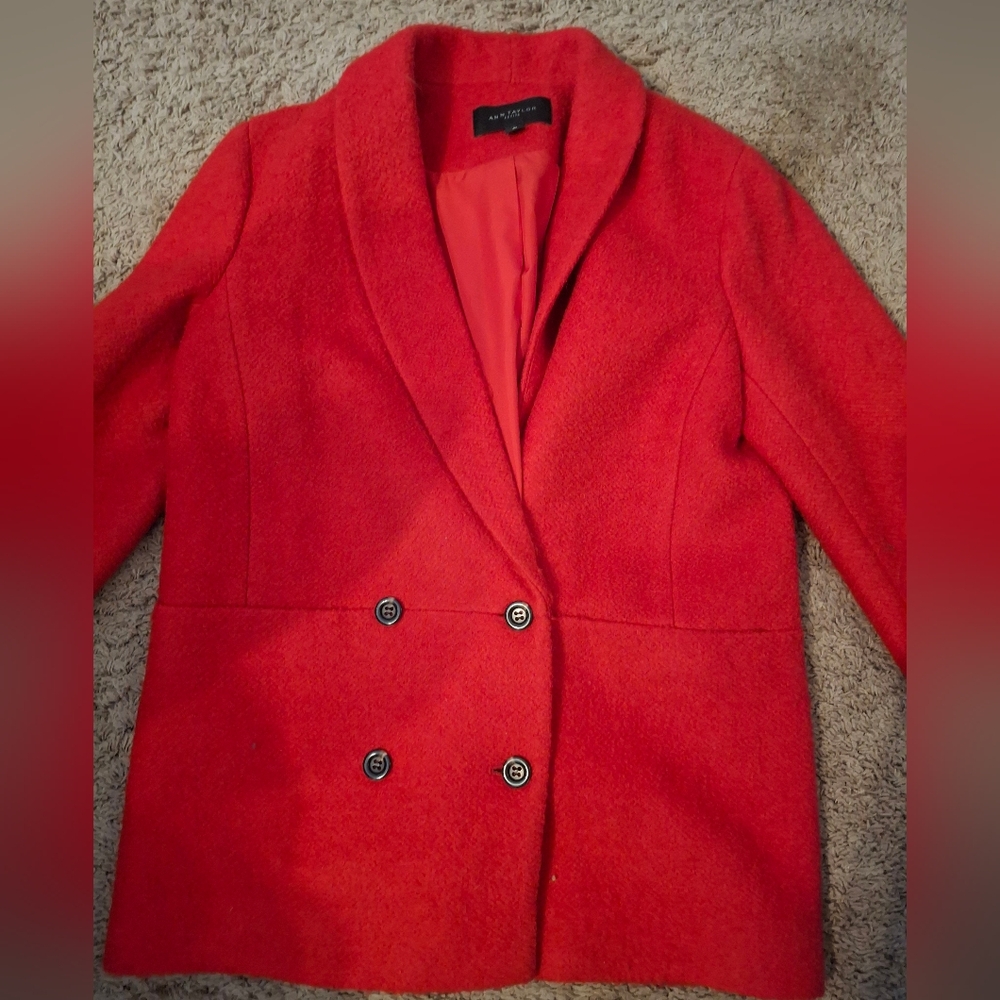 Ann Taylor Wool Red Coat